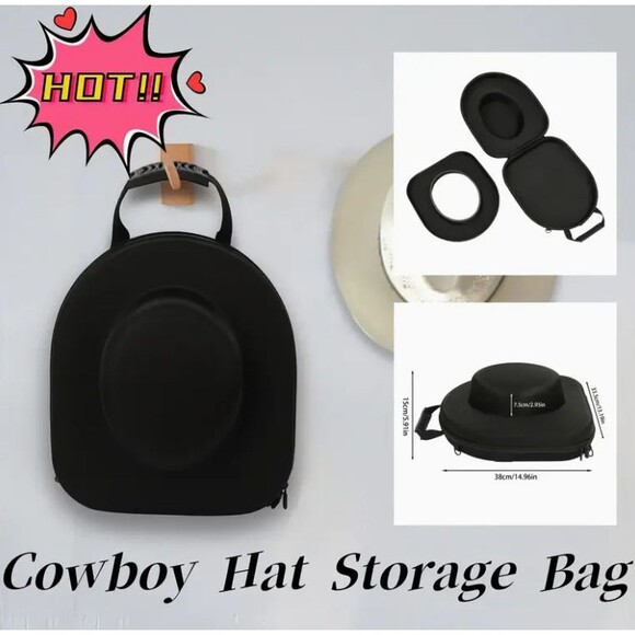 Travel Box Hat Carrier - Large Panama Fedora Cowboy Hats Crush-Proof Case Unisex - Picture 5 of 5